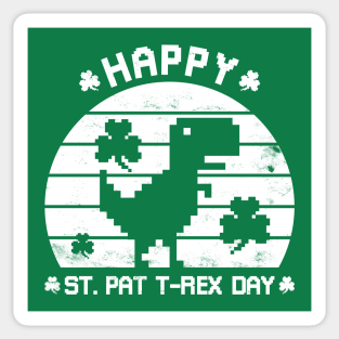 Happy St Patrex Day - St. Patrick's Day Dino (White Distressed) Sticker